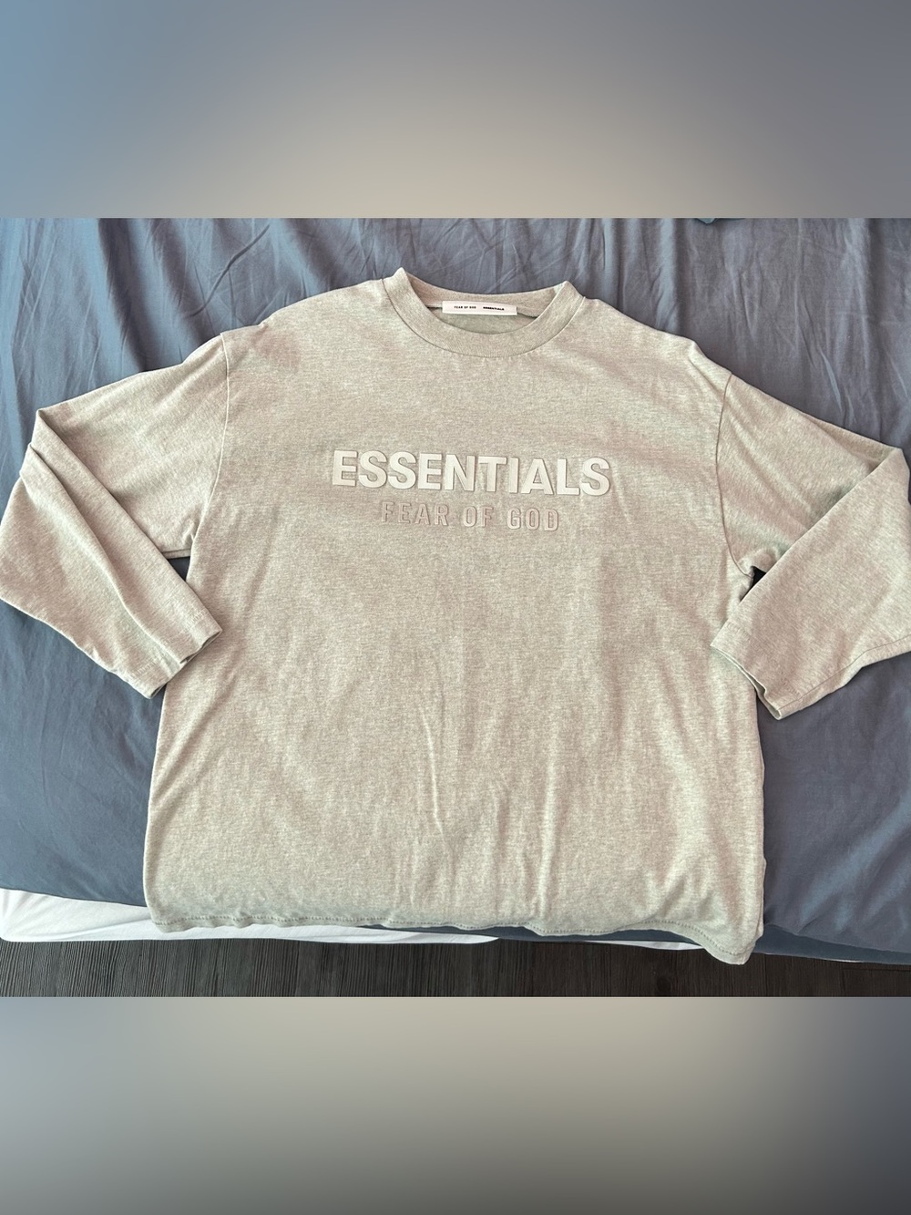 Fear of God ESSENTIALS Oversized Logo Sweatshirt in Heather Gray